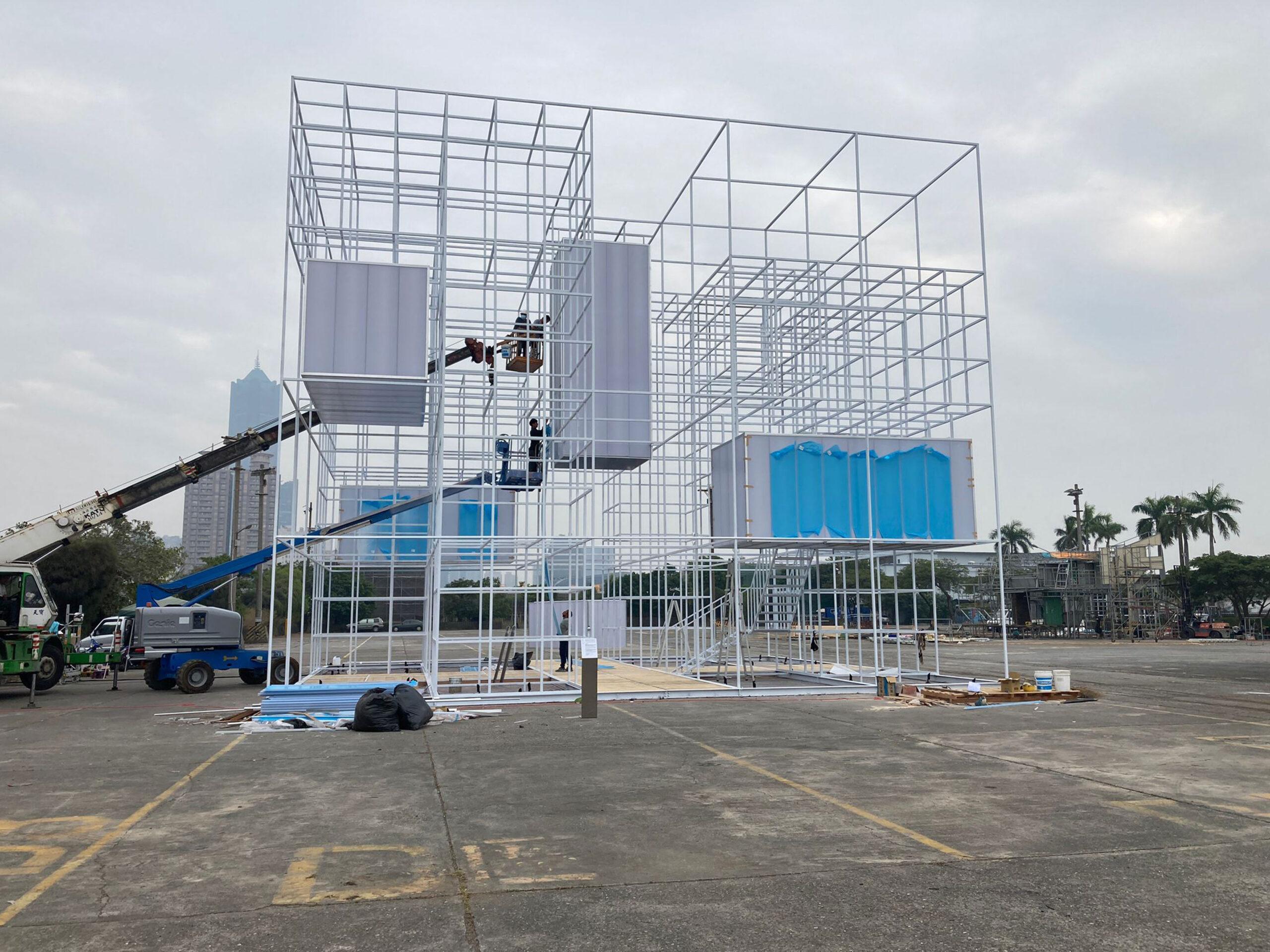 The Cube - Pavilion - International Container Arts Festival 2021 - Kaohsiung, Taiwan - Under Construction - Picture